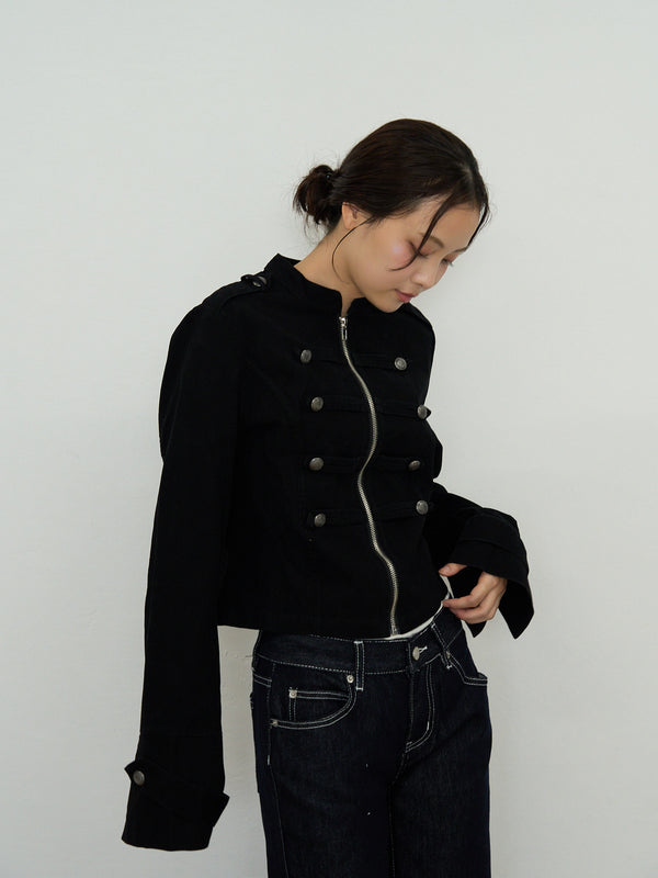 napoleon button short jacket