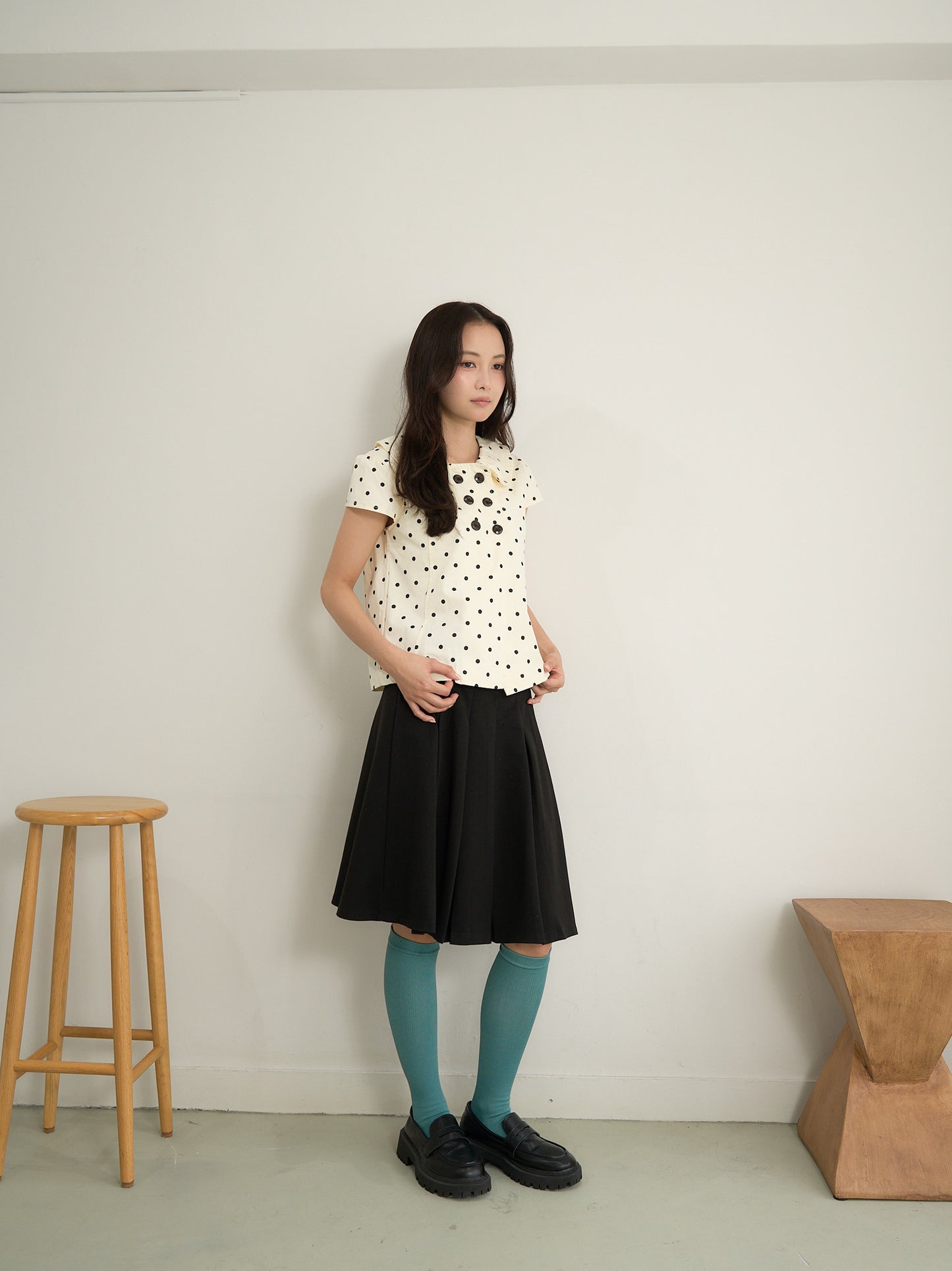 dot button blouse