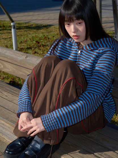 stitch line wide pants