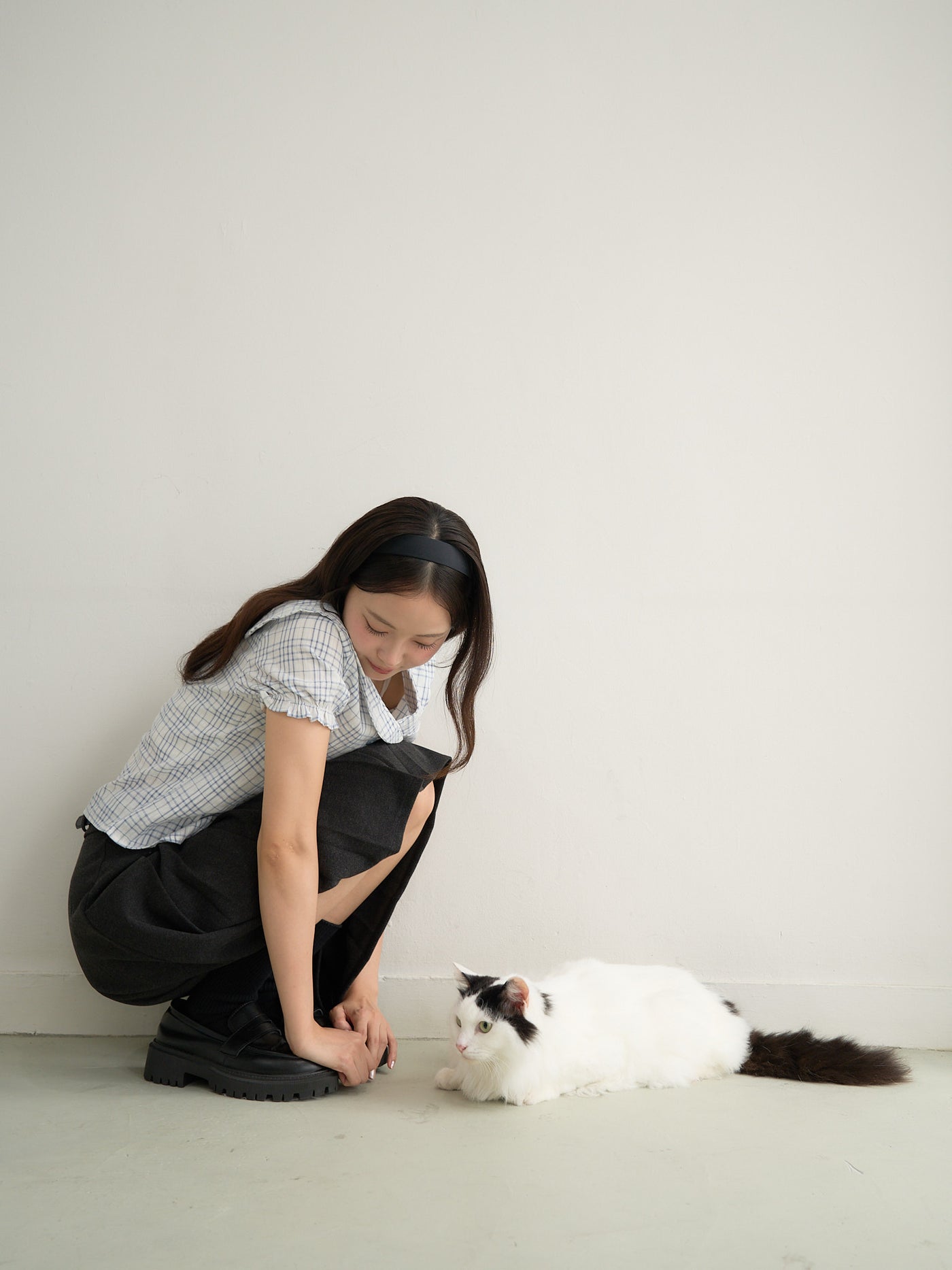 check sailor blouse