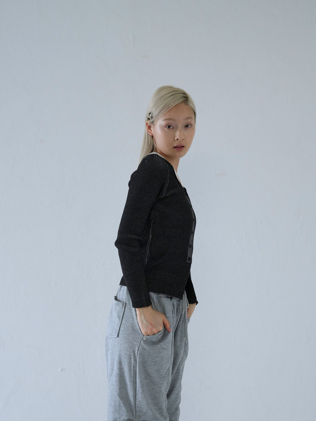 【 10月上旬発送予定 】layered rib knit top