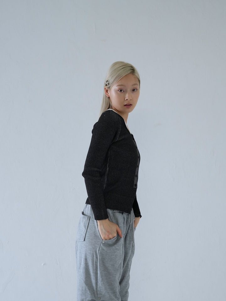 【 10月上旬発送予定 】layered rib knit top
