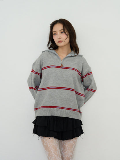 border half zip knit