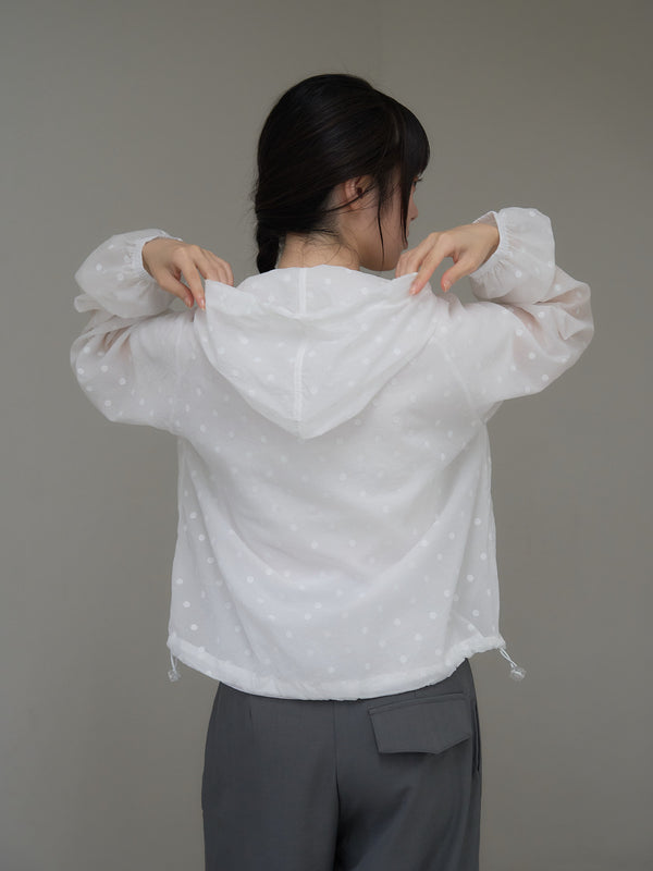 dot sheer hoodie