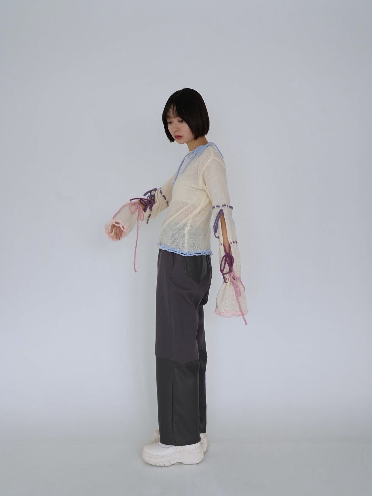 ribbon detail knit top