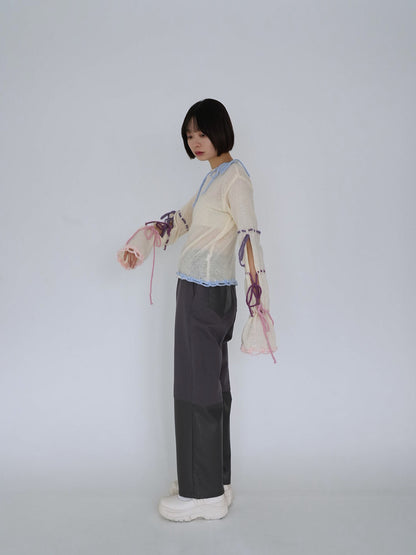 ribbon detail knit top