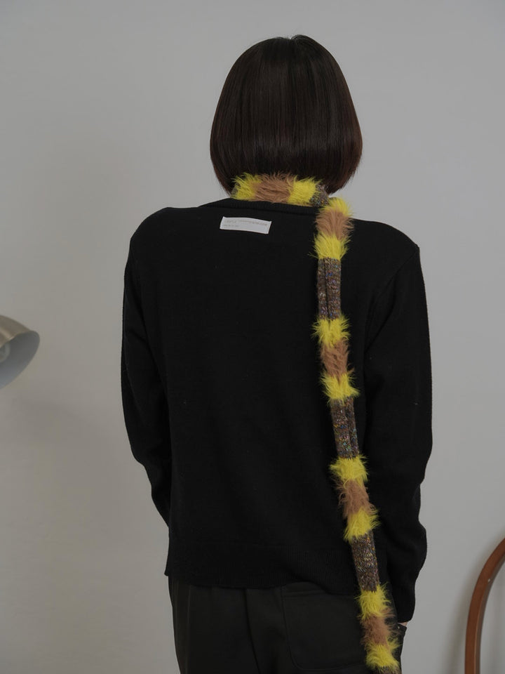 furry stripe knit muffler【 1/15 発売 】