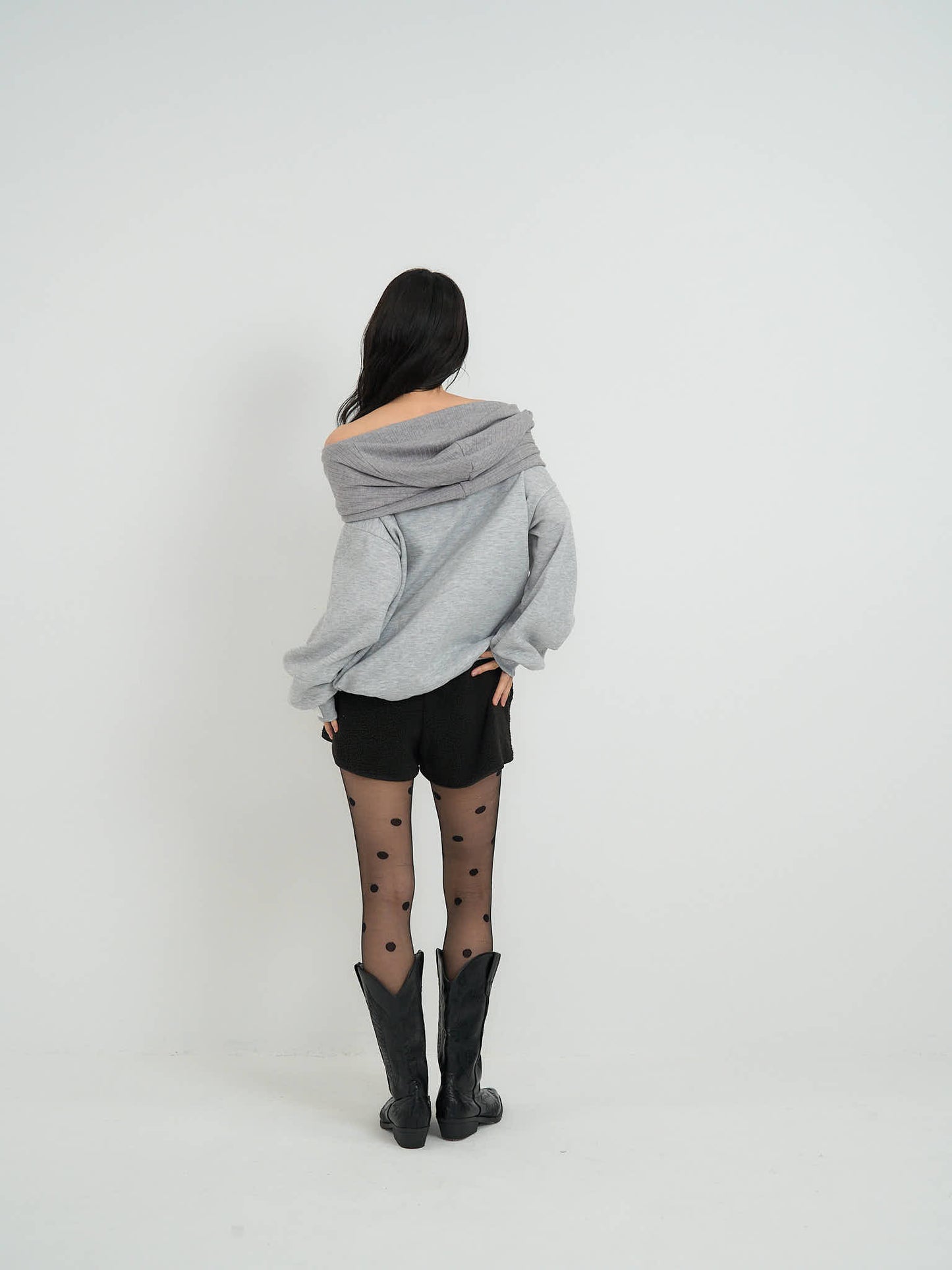 2way off shoulder sweat hoodie