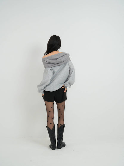 2way off shoulder sweat hoodie