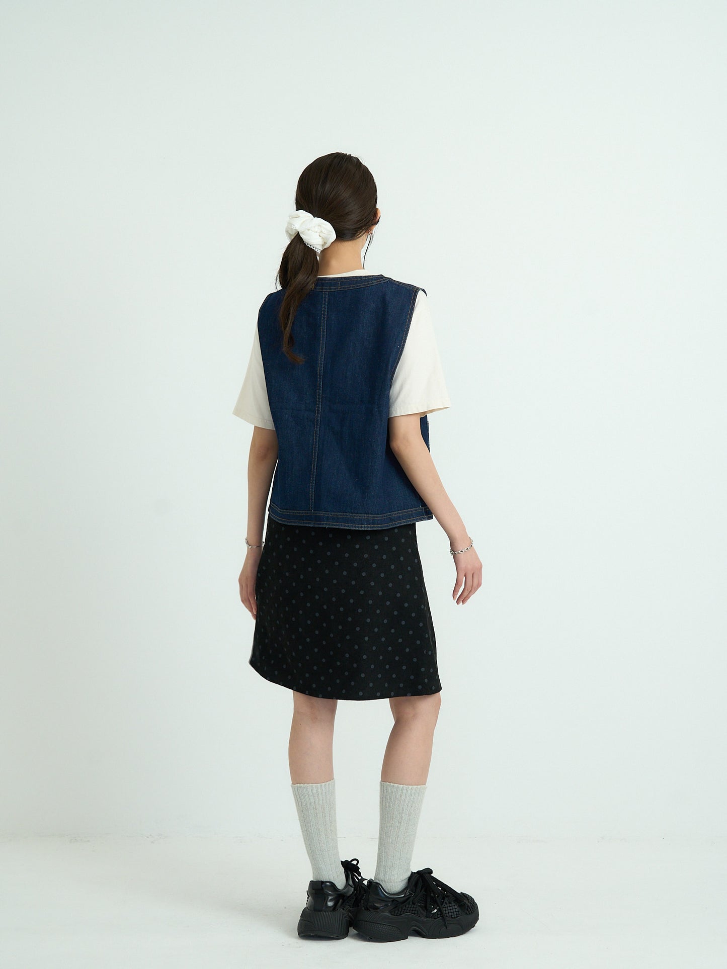polka dot  midi skirt