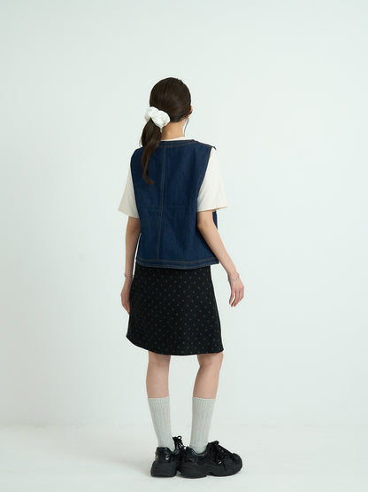 polka dot  midi skirt
