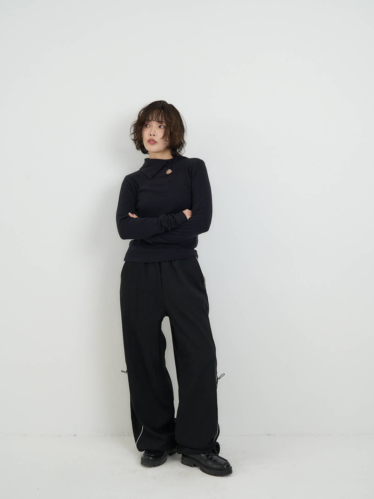 stitch line wide pants