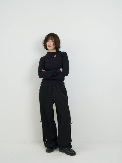 stitch line wide pants