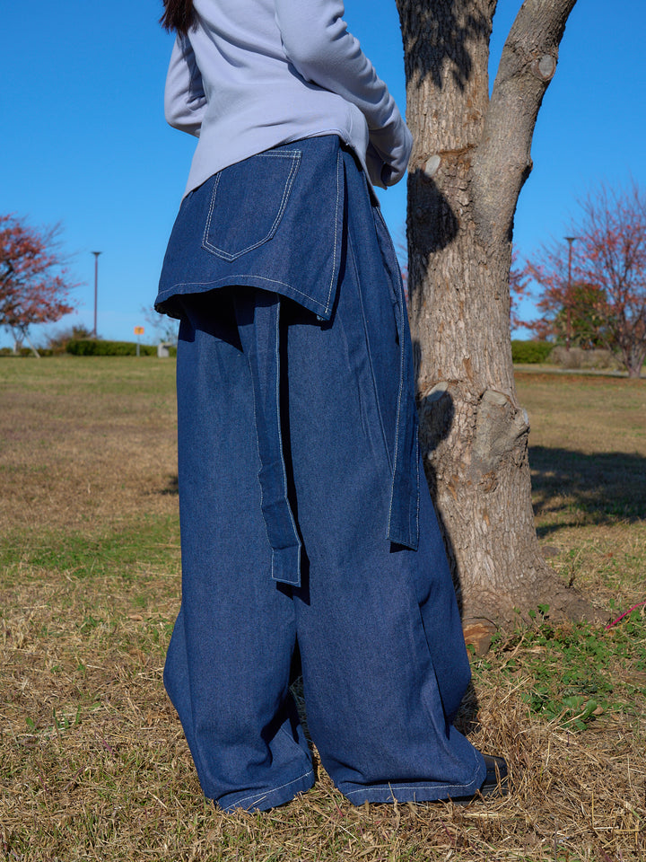 separate wrap design wide pants