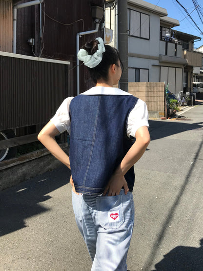 denim stitch vest