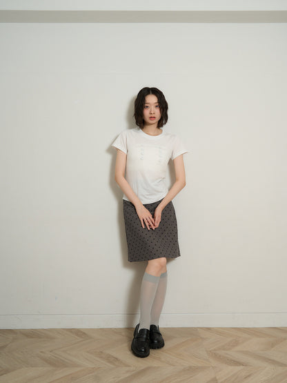 polka dot  midi skirt