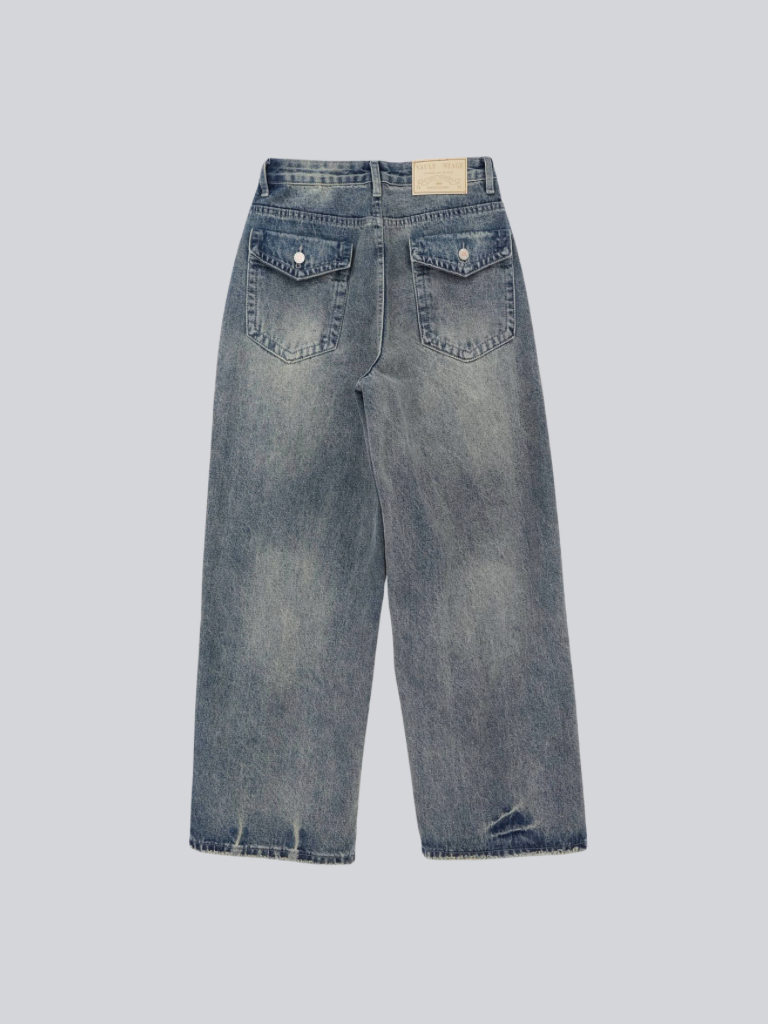 wide flap pocket denim