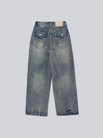 wide flap pocket denim