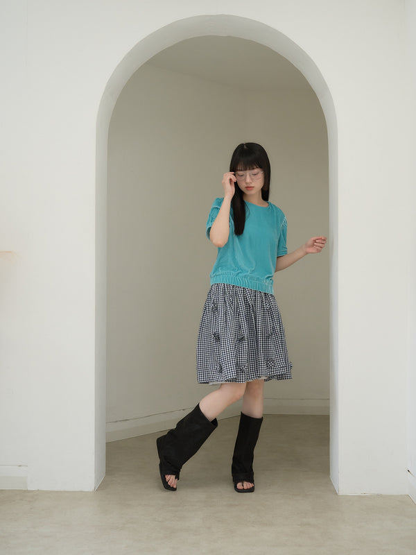 velour puff sleeve top