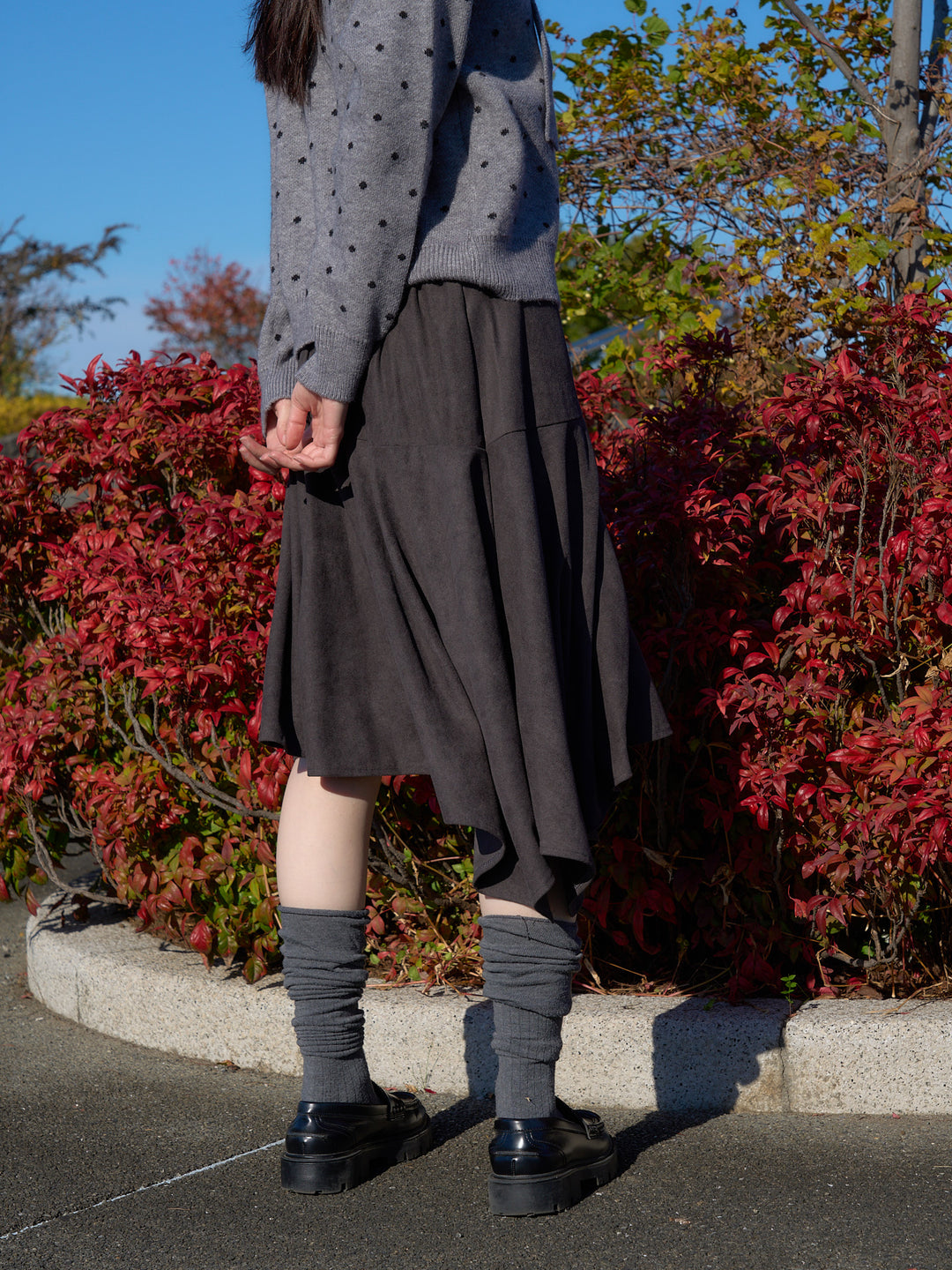 suede asym skirt