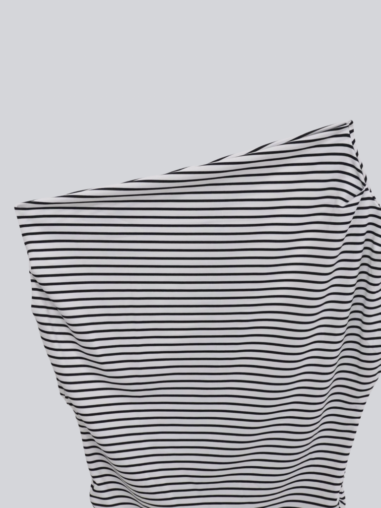 one shoulder border tee