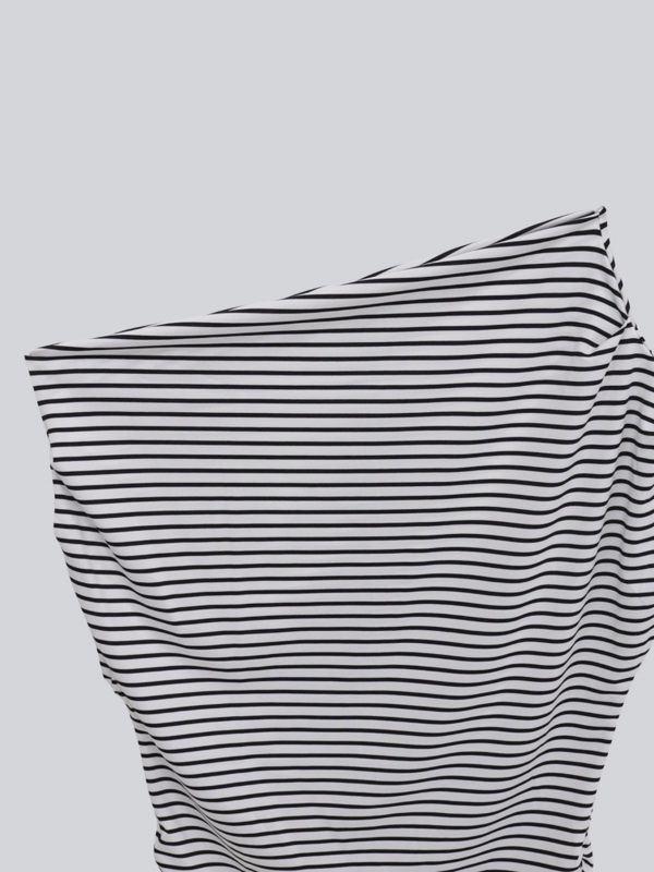 one shoulder border tee