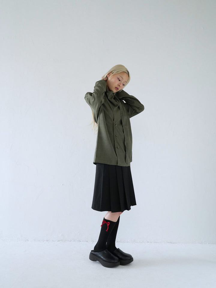 【 10月上旬発送予定 】drape neck asymmetric blouse