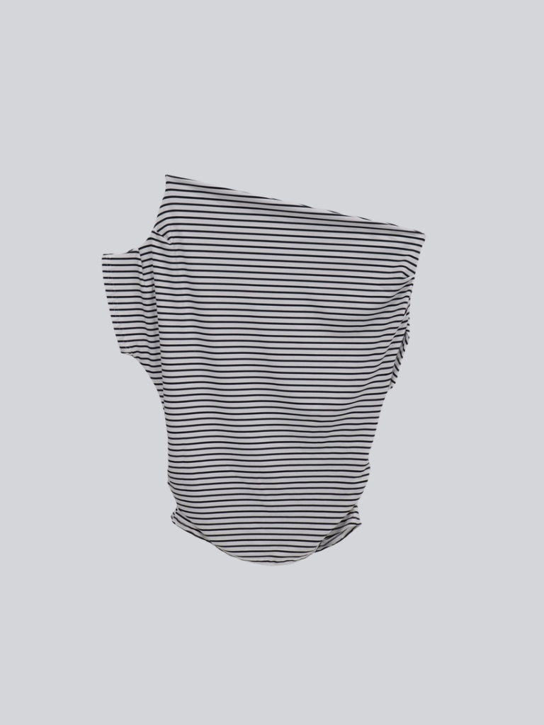 one shoulder border tee