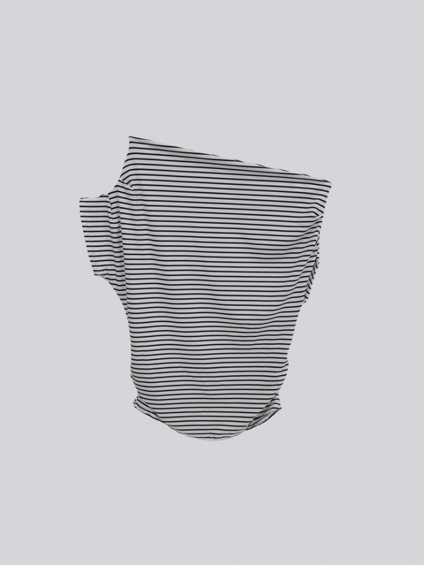 one shoulder border tee