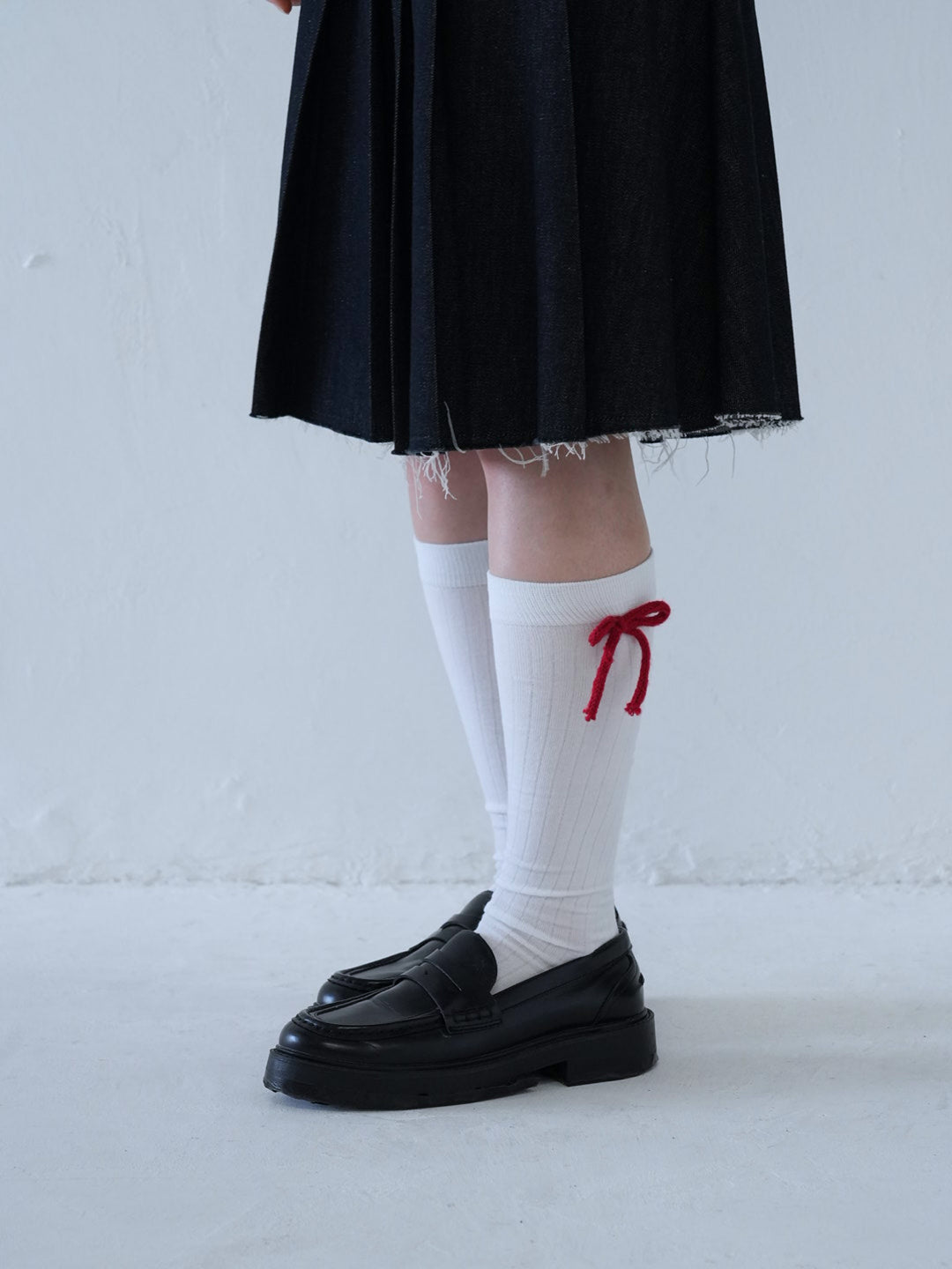 【 10月上旬発送予定 】knee-high ribbon socks