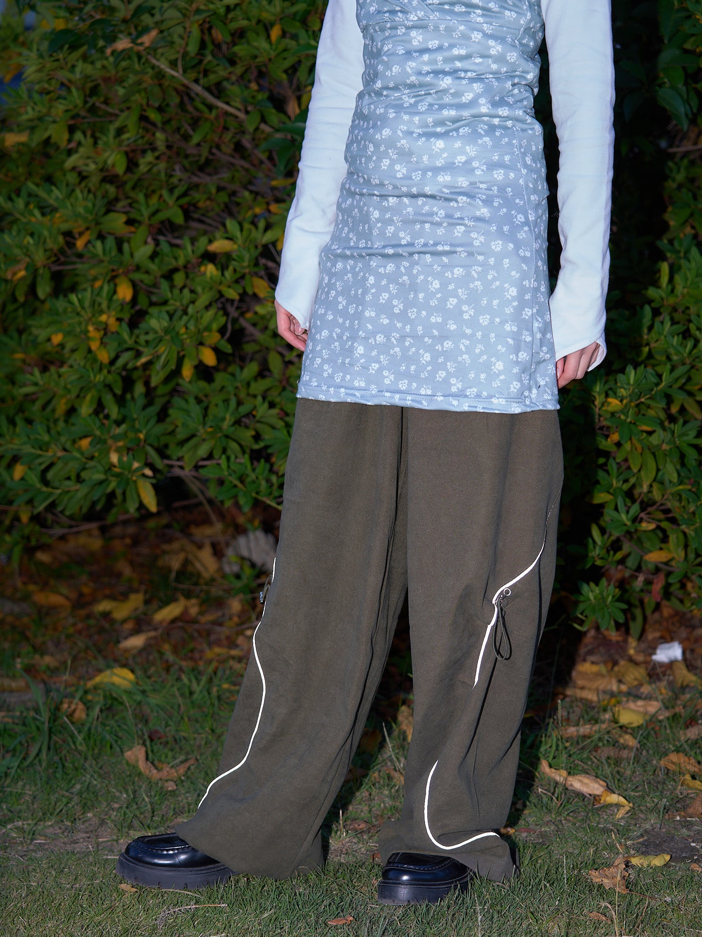 stitch line wide pants
