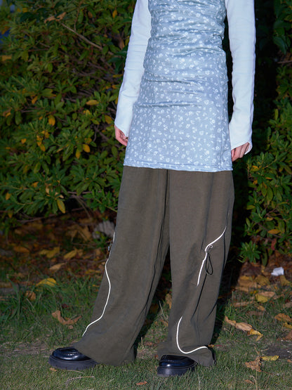 stitch line wide pants
