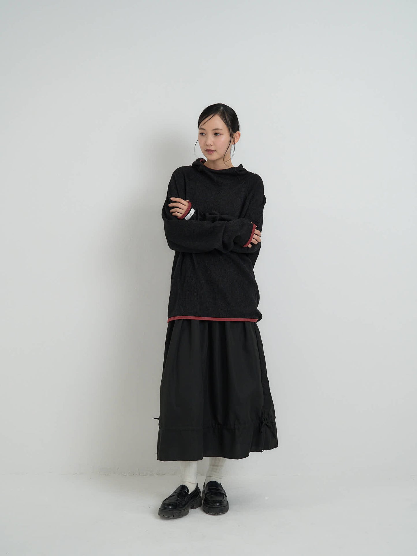 contrast trim ribbed foodie