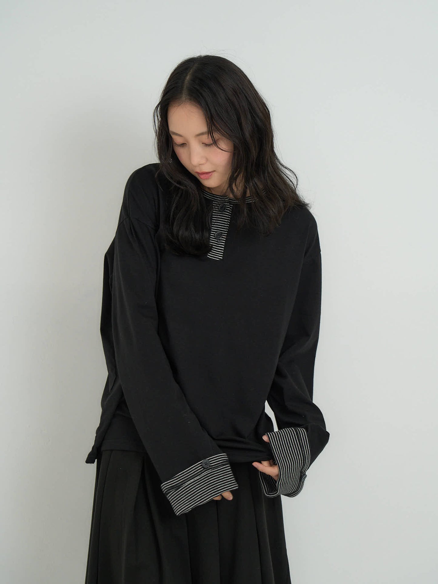 border henley long sleeve tee