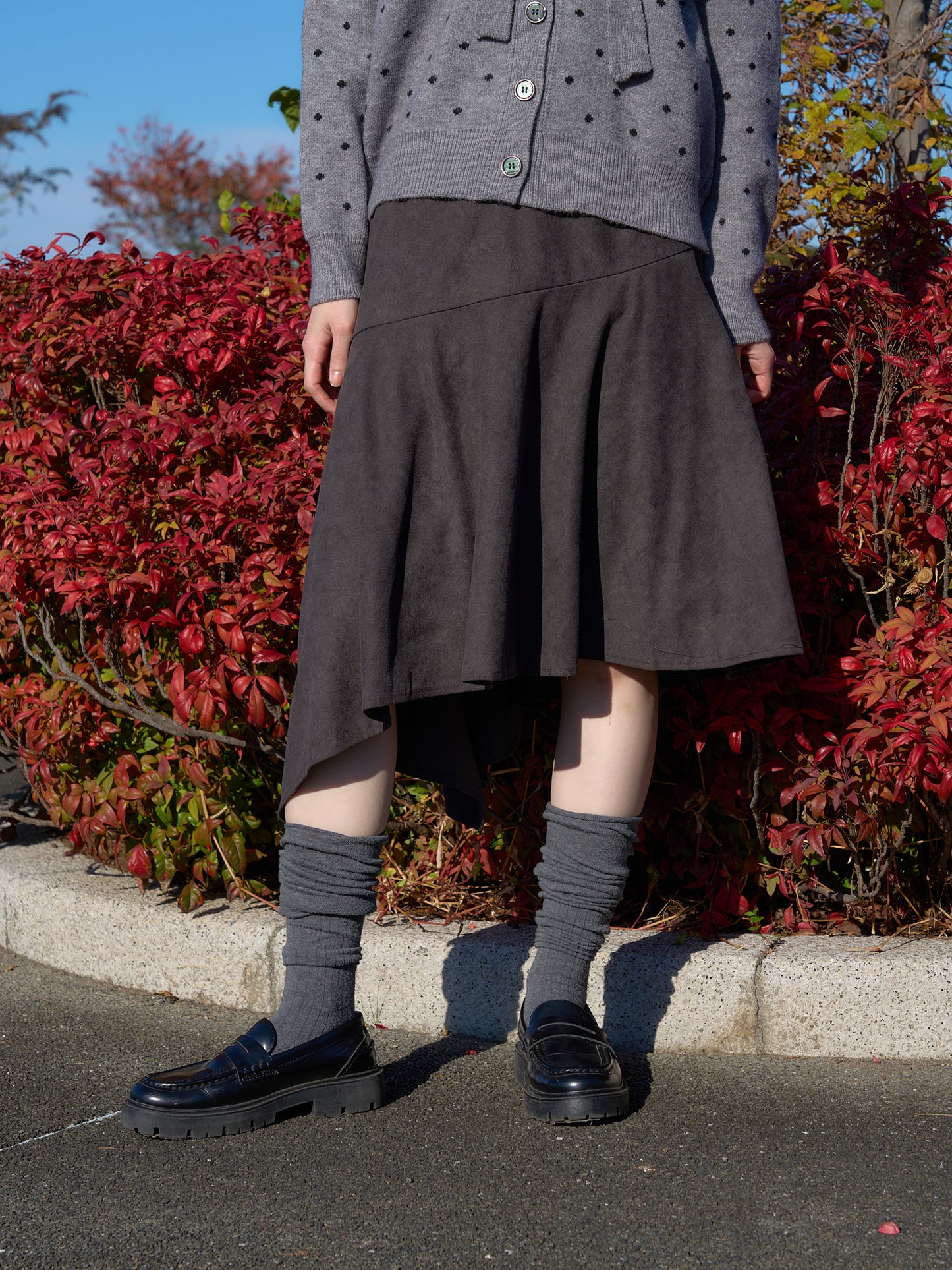 suede asym skirt