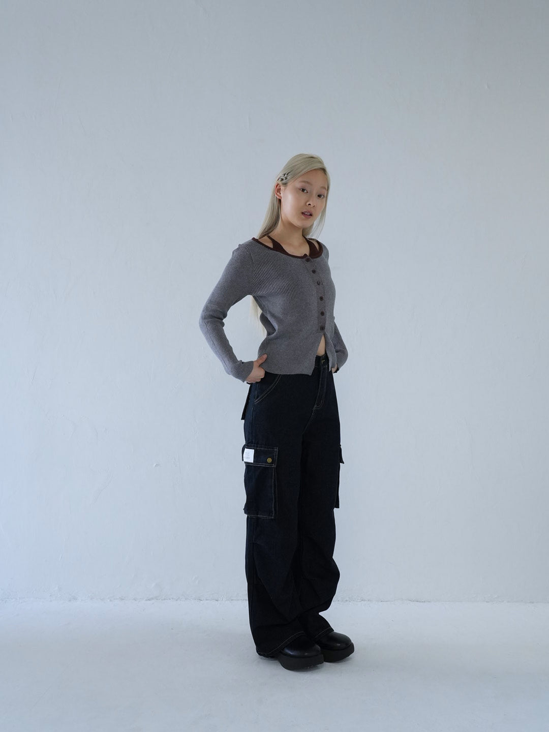 【 10月上旬発送予定 】layered rib knit top