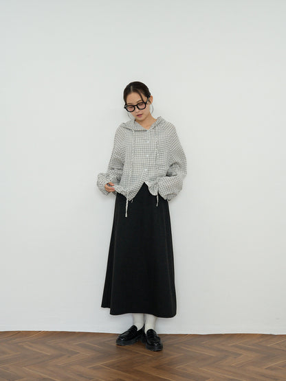 check hooded shirt