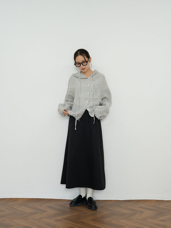 check hooded shirt