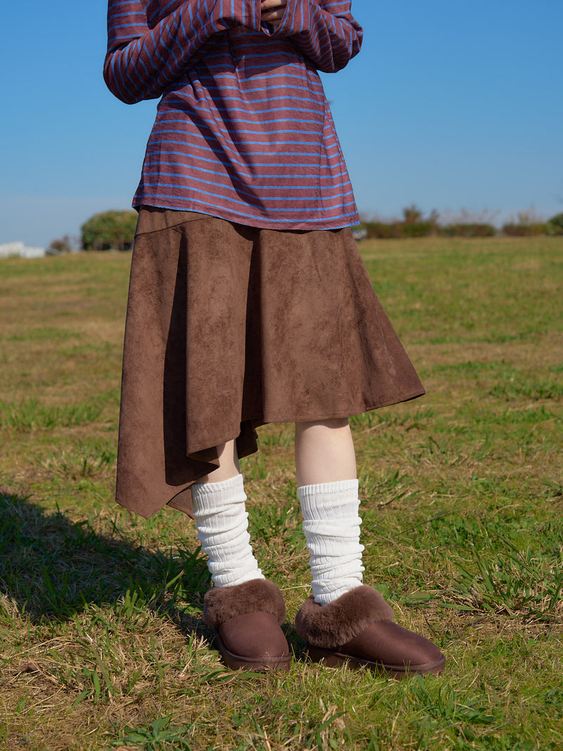 suede asym skirt