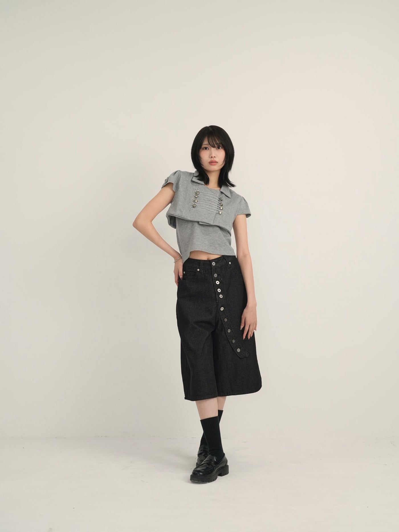 double button short jacket