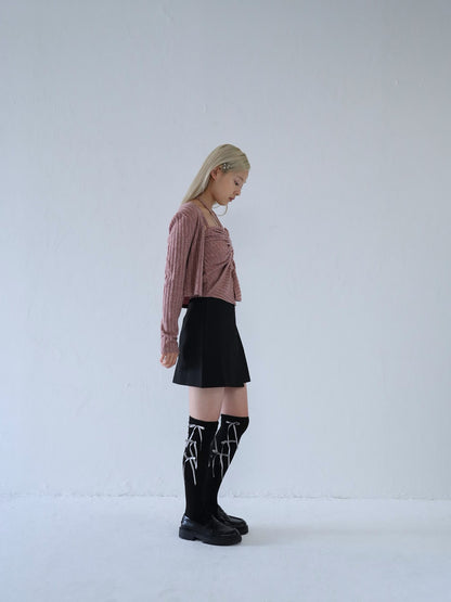 slanting button trapezoid skirt