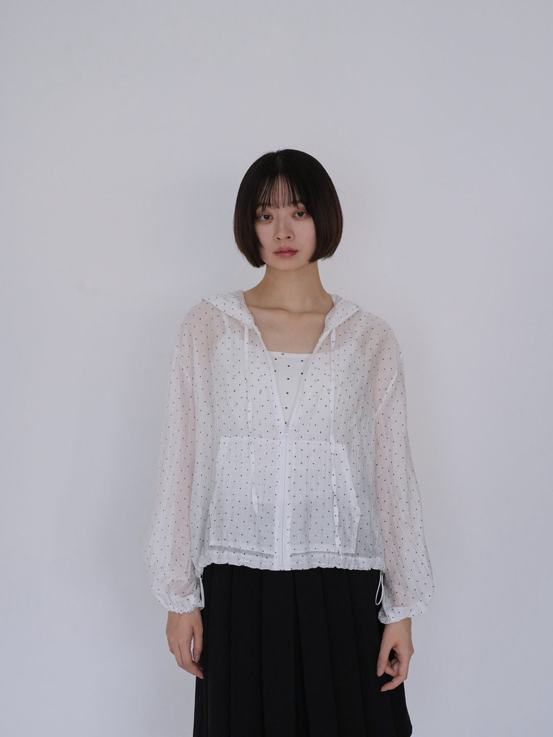 【8月26日発送予定】frill sheer hoodie