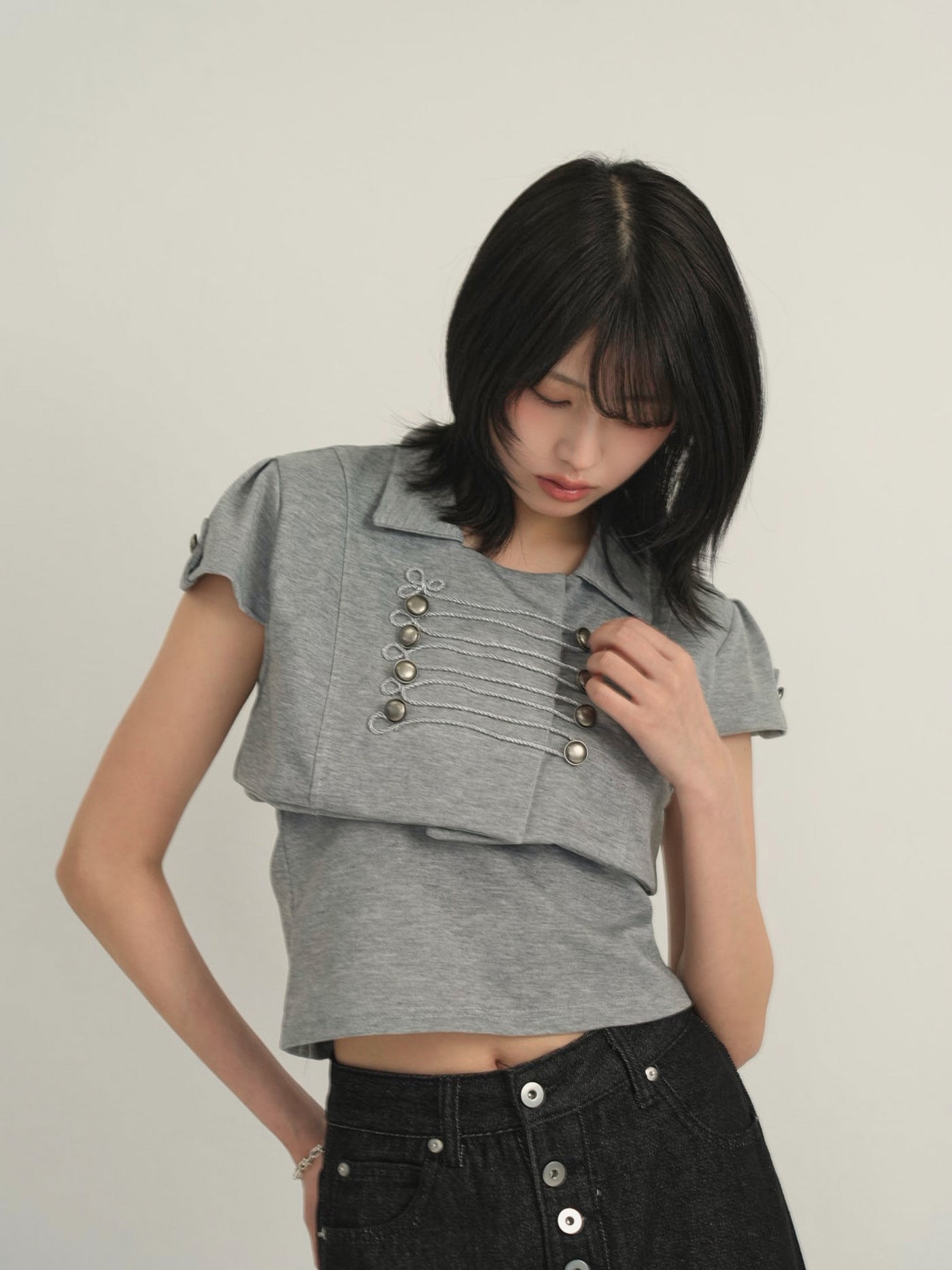 double button short jacket