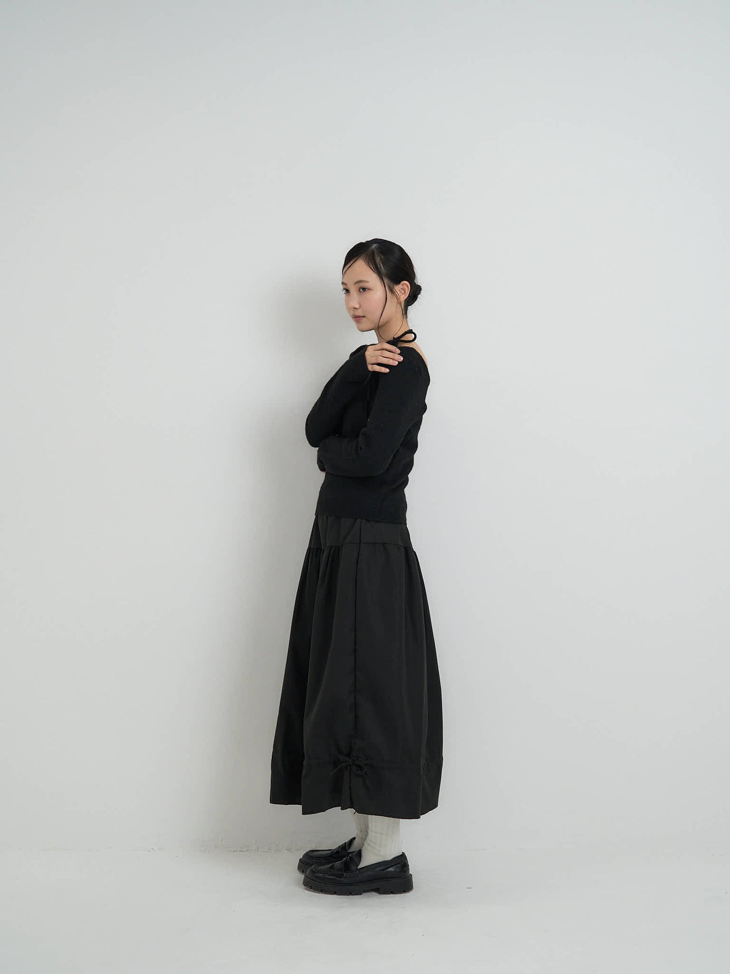 ribbon choker knit top