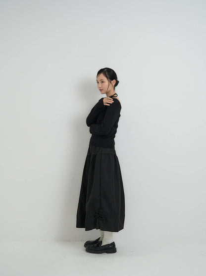 ribbon choker knit top