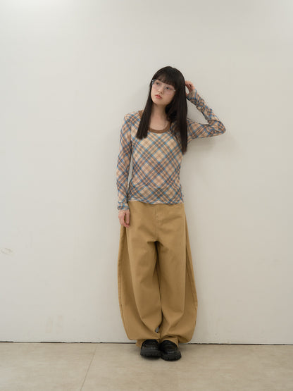 check slim long sleeve tee