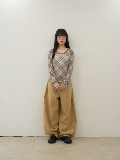check slim long sleeve tee