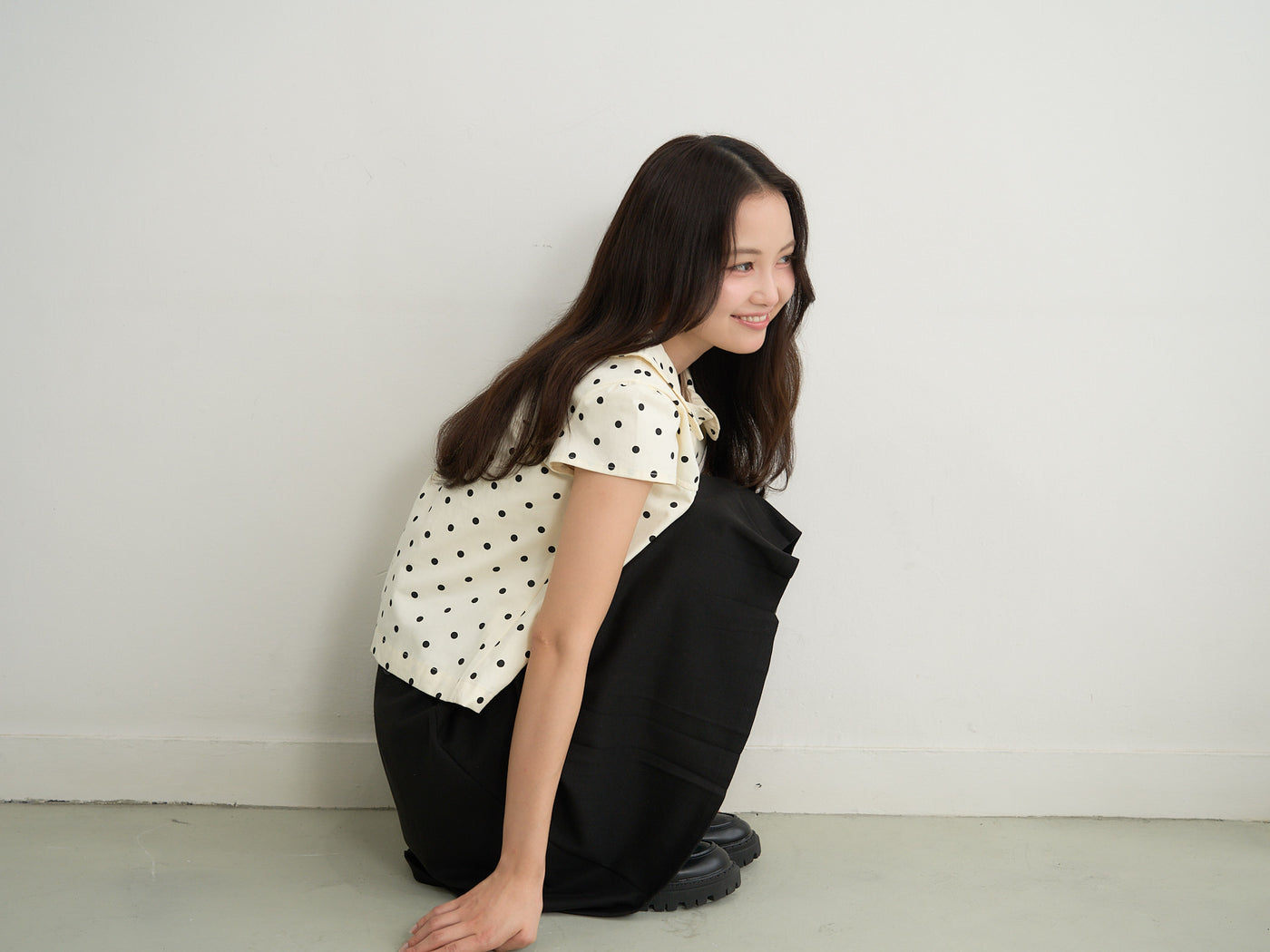 dot button blouse
