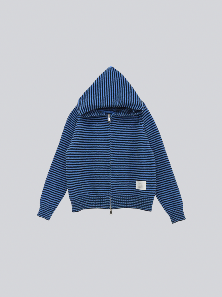 border knit zip hoodie