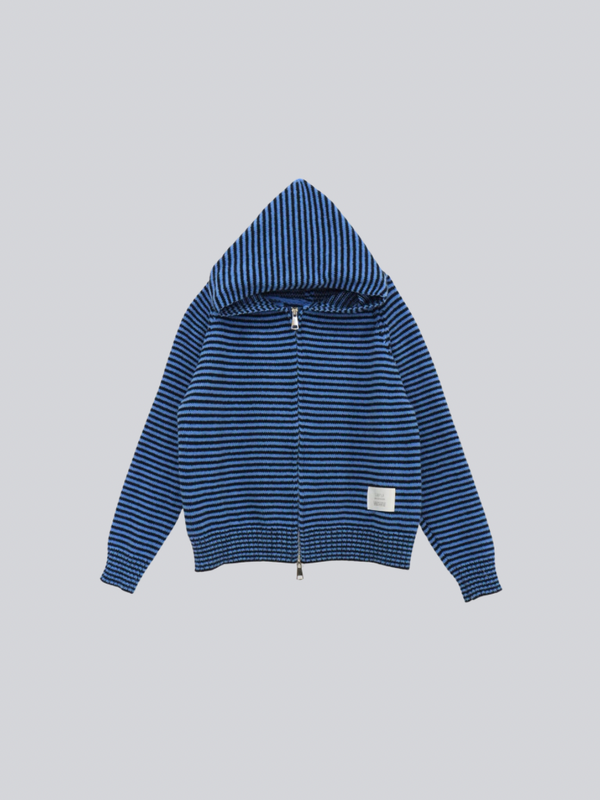 border knit zip hoodie